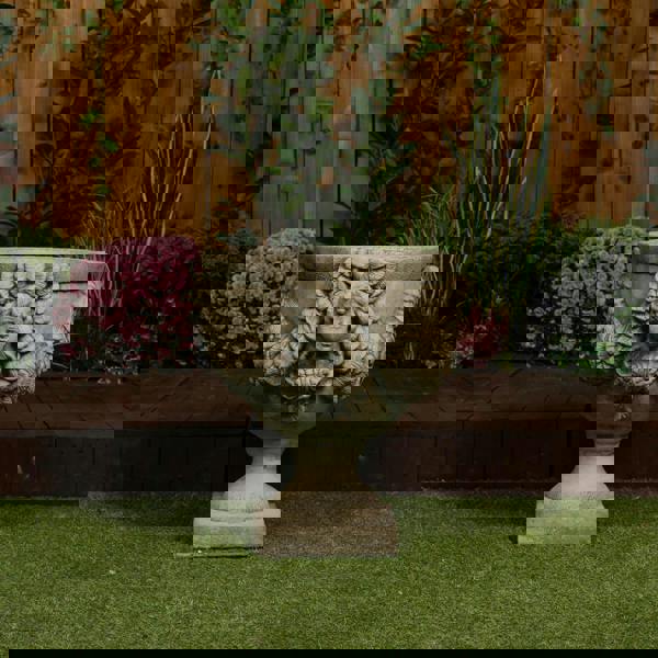 Grand & Ornate Stone Cast Cherub Planter (Lid not Included) 