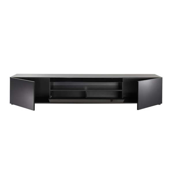 MMT Furniture Designs Modern Black 200cm Matt Gloss TV Stand Cabinet Suitable for 55-80 Inch TV's