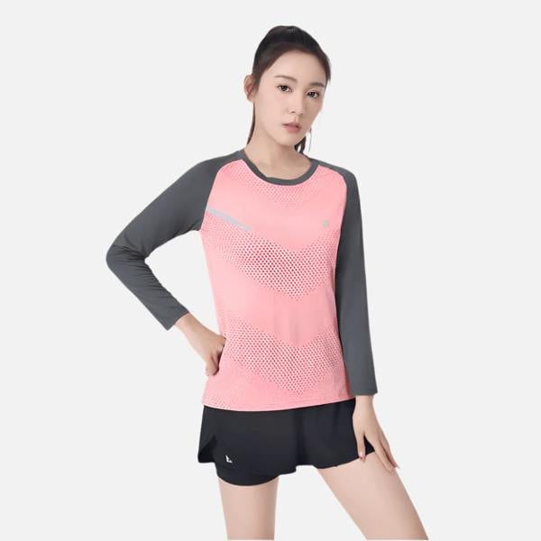 Anniou UV Protection Long Sleeve Sports T-shirt - pink