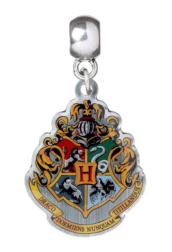 Harry Potter Hogwarts Crest Slider Charm  Silver