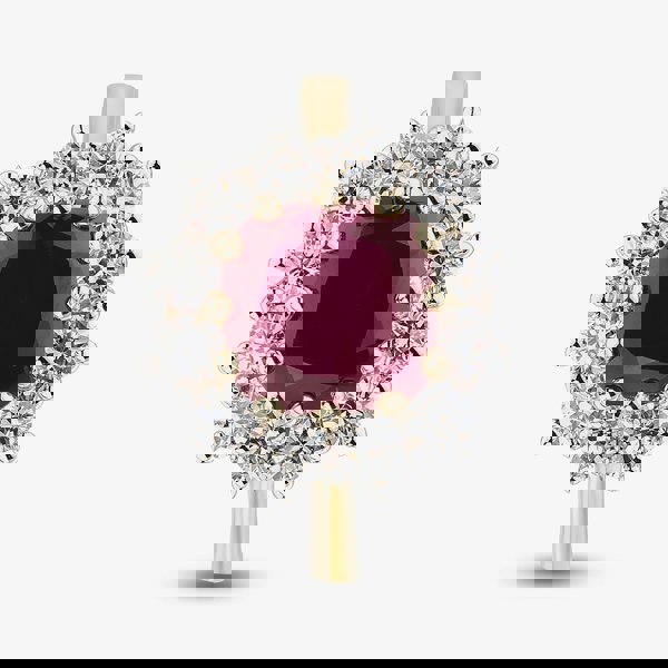 T. H. Baker 9ct Yellow Gold 3.95ct Ruby & 1.00ct Lab Grown Diamond Halo Ring LGR47396-RD