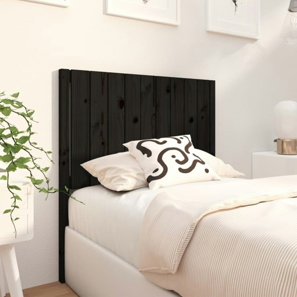 Berkfield Bed Headboard Black 95.5x4x100 cm Solid Wood Pine