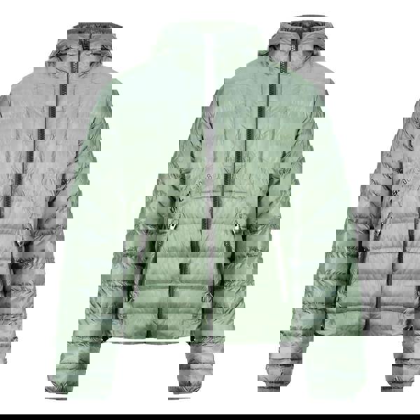 Diesel Plain Quilted Green Hooded Padded Jacket XL