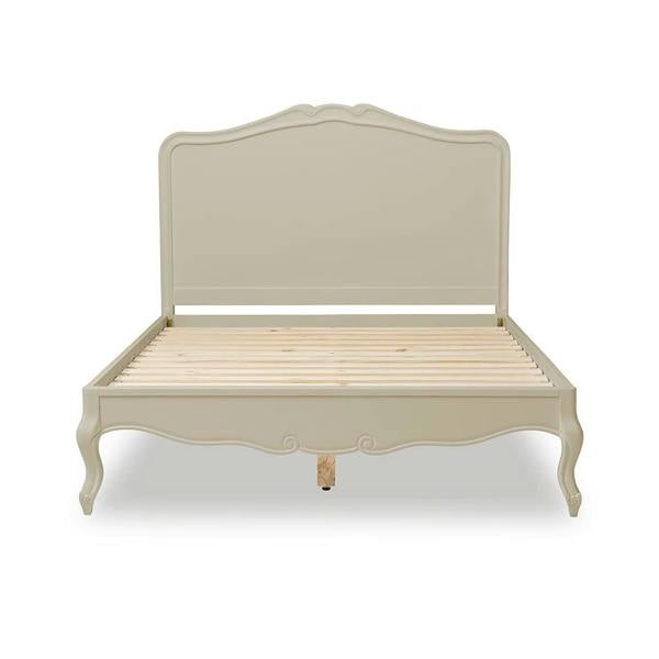 Statement Furniture Juliette French Style Bed with Wooden Headboard. Cream Bed Frame in 3ft 4ft6 5ft 6ft
