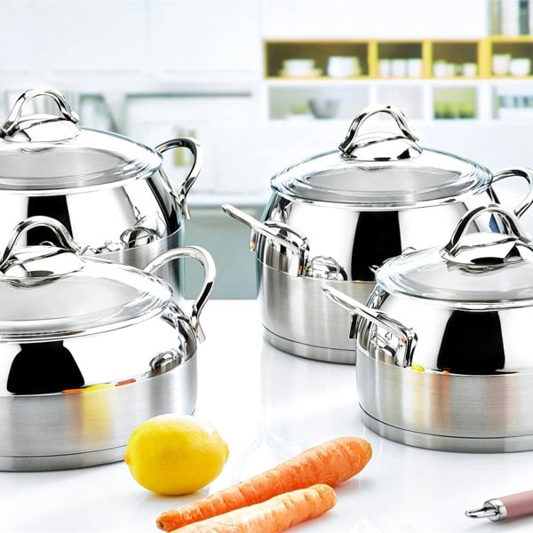 Rozi Venus Collection 8-piece Stainless Steel Cookware Set