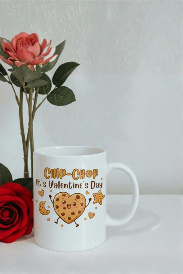 Dyzi It’s Valentine’s Day Chip-Chop Printed Mug Valentine’s Day Gift