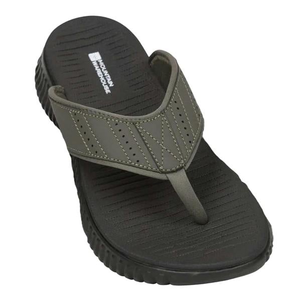 Mountain Warehouse Mens Rest Comfort Flip Flops - Khaki Green - 