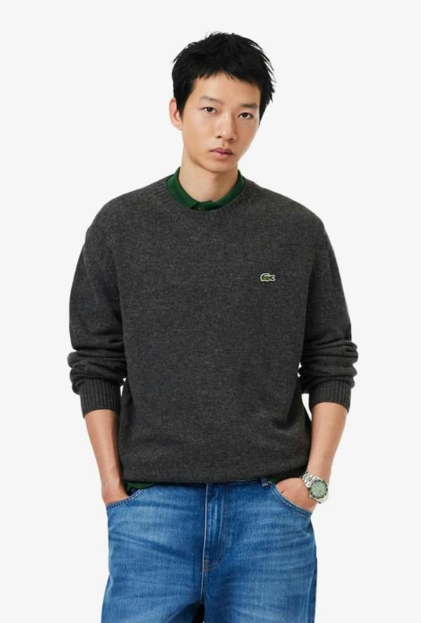 Lacoste Wool Crew Neck Sweater - Grey