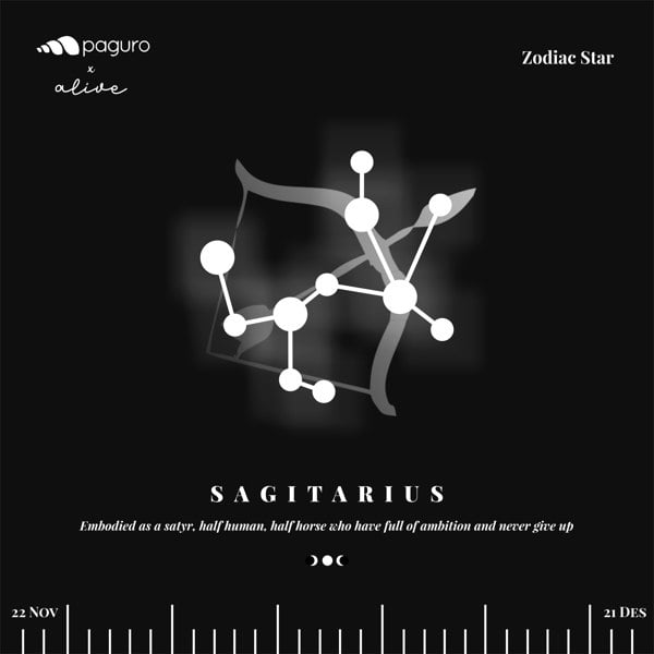 Paguro Sagitarius Zodiac Sign Sustainable Necklace