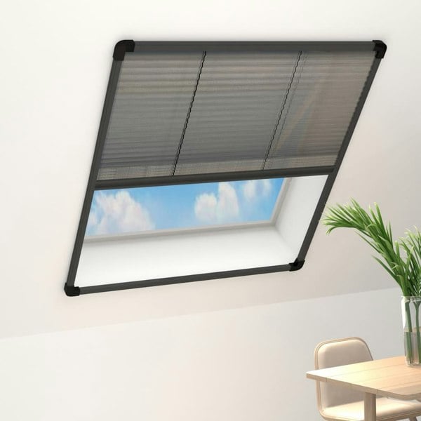 Berkfield Plisse Insect Screen for Windows Aluminium Anthracite 80x160cm