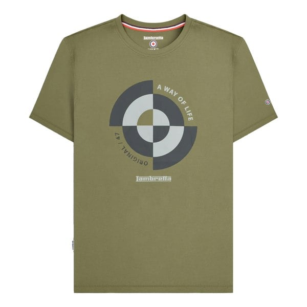 Lambretta Mens Target Quadrant T-Shirt - Khaki Green
