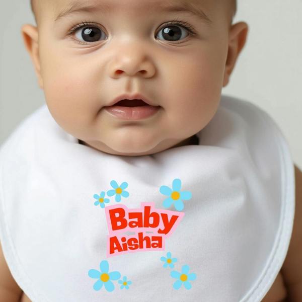 Personalised Blue Daisy Baby Grow, Vest or Bib with Name