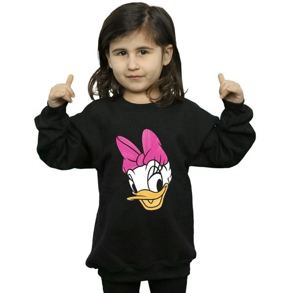 Disney Girls Daisy Duck Head Painted Sweatshirt - Black