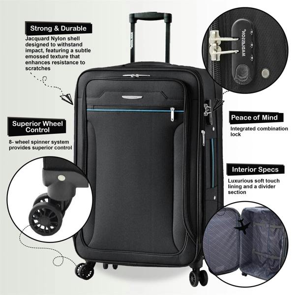 Snowball Lightweight Soft Luggage Travel Suitcases