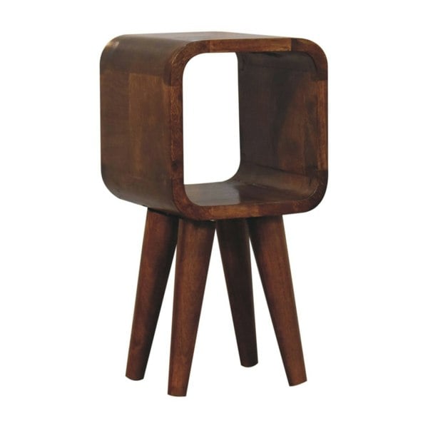 Artisan Furniture Extra Mini Minimalist Open Curved Chestnut Bedside