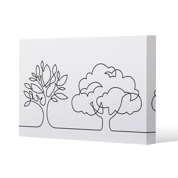 Benjamin Tate Design line drawing of trees Slim Style Canvas Print  30x40cm , 15mm Slim Real wood.