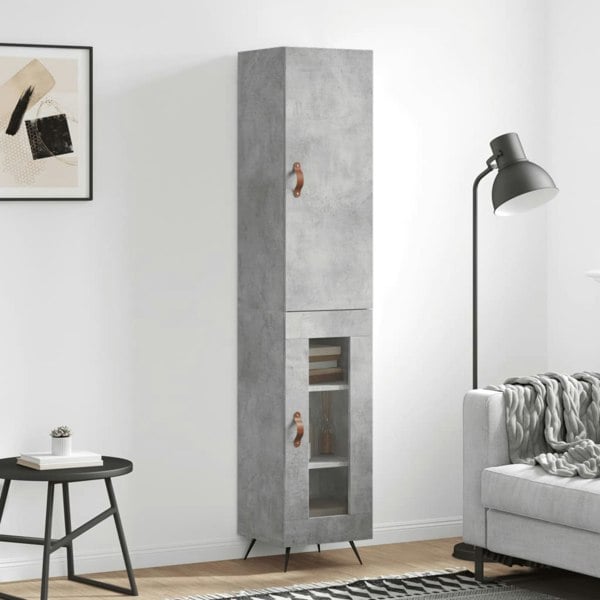 Berkfield Highboard Concrete Grey 34.5x34x180 cm Engineered Wood