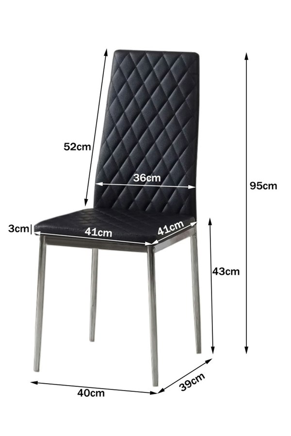 Living and Home Set of 2 PVC High Back Modern Dining Chairs