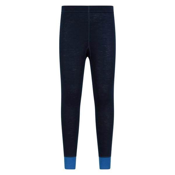 Mountain Warehouse Childrens/Kids II Merino Wool Base Layer Bottoms - Black/Blue
