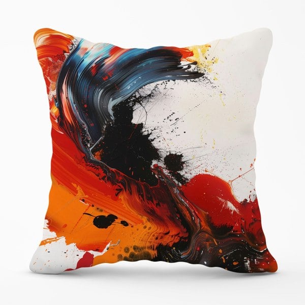 Warren Reed Fiery Waves: Abstract Motion Cushions