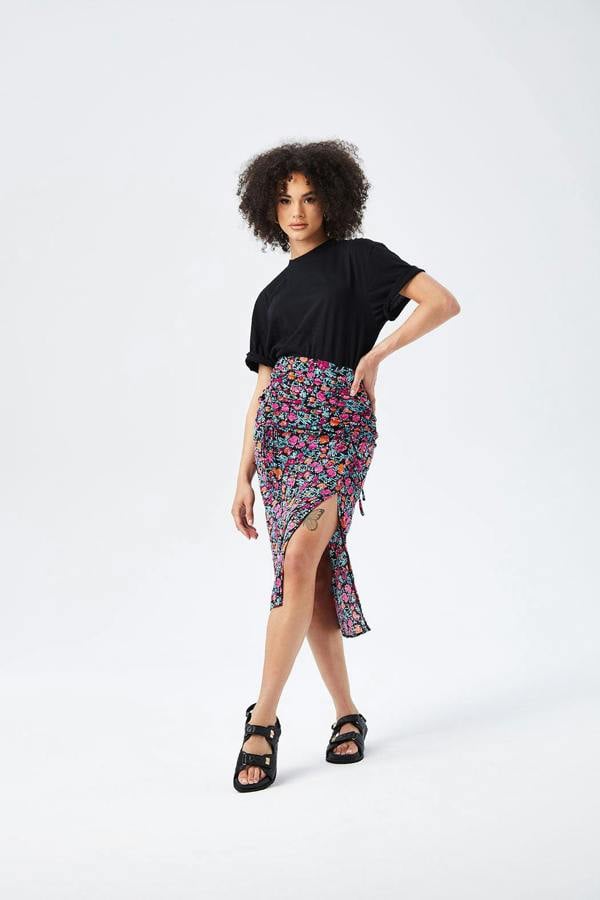 Urban Bliss Floral Sheered Midi Skirt
