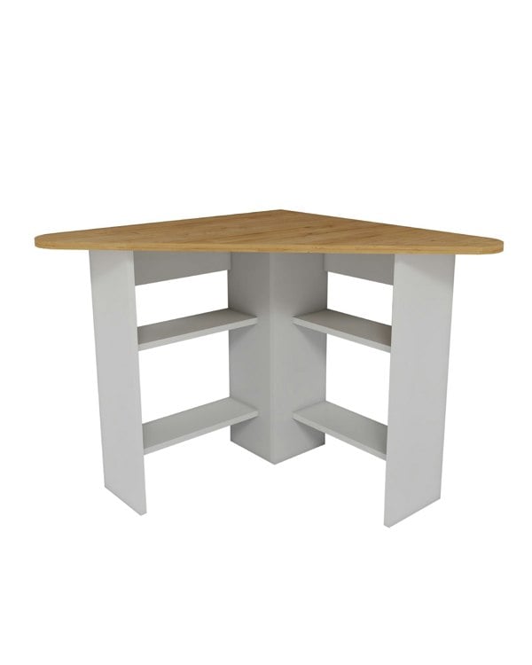 Destina Home Corner Computer Desk with Shelves-Gredos