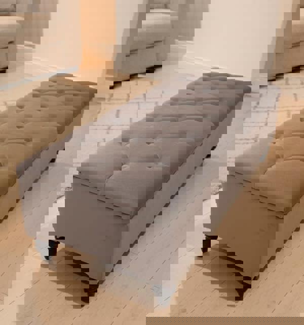 ISTOOLS Luxury Velvet Storage Ottoman Bench – Chesterfield Coffee Table