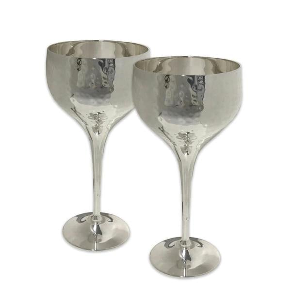 Culinary Concepts Pair of Hammered Wine Goblets