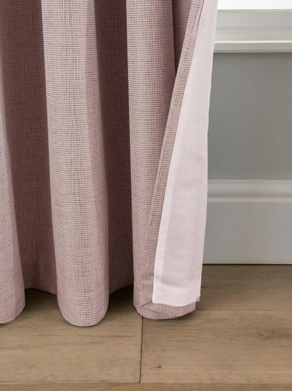 Smart Living Textured Rib Weave Boutique Pencil Pleat Curtain - Blush