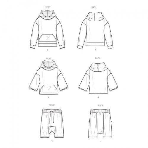 Know Me Sewing Pattern 2023, Hoodies, Shorts for Men, A (S-M-L-XL-XXL) - Intermediate