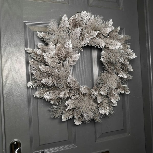 Samuel Alexander 50cm Premier Snow Tipped Silver Christmas Glitter Door Wreath Decoration