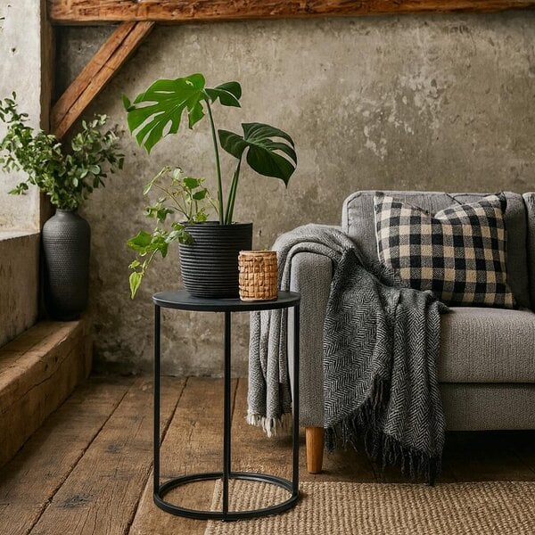 Wyld Haus El Paso Black Metal Small Round Side Table