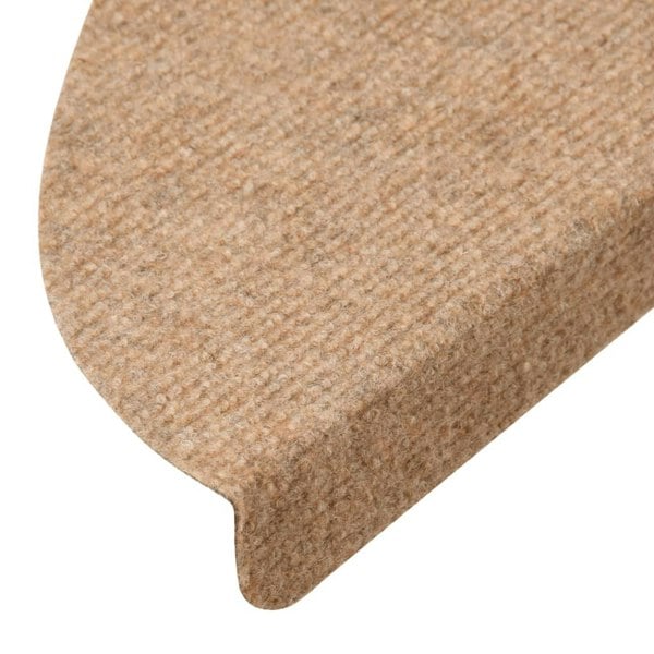 Berkfield Stair Mats Self-adhesive 15 pcs 56x17x3 cm Beige