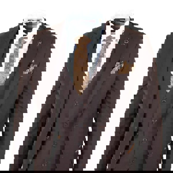 TruClothing IM32 - Men's Plain Dark Brown 3 Piece Suit