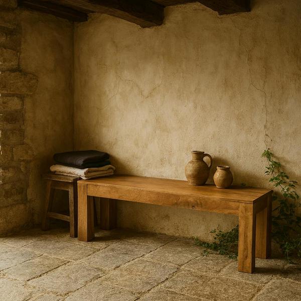 Wyld Haus Manila Solid Light Mango Wood Bench