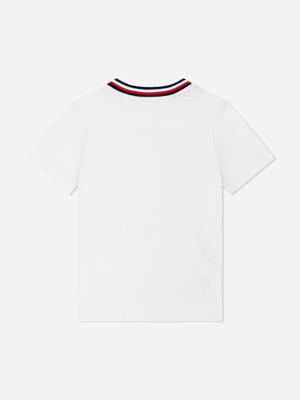 Tommy Hilfiger Boys Tape Detail Pique T-Shirt in White