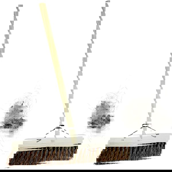 1 x Bassine Hard Bristle 36" Long Handle Indoor Outdoor Sweeping Brush