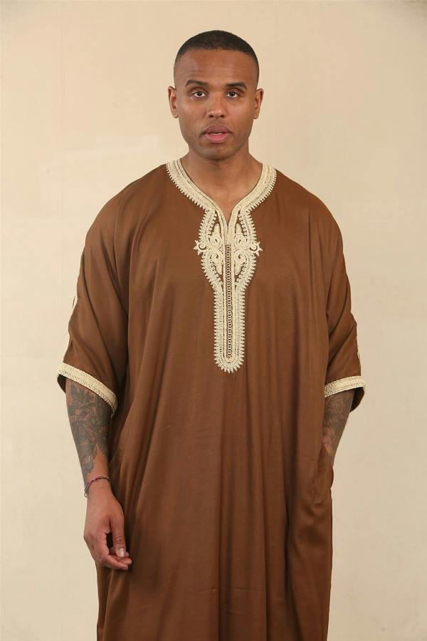 Infinity Leather Men's Moroccan Thobe Jubba Robe Eid Djellaba Gandoura