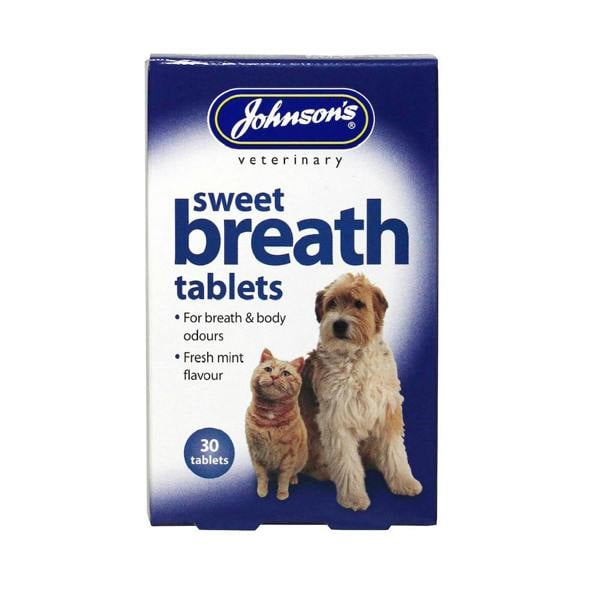Johnson's Vet Sweet Breath Tablets for Cats & Dogs, 30 Tablets