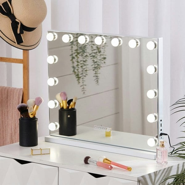 Hollywood LED Vanity Mirror with Bluetooth White Living and Home