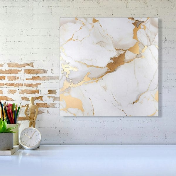 Warren Reed White Marble With Gold Canvas