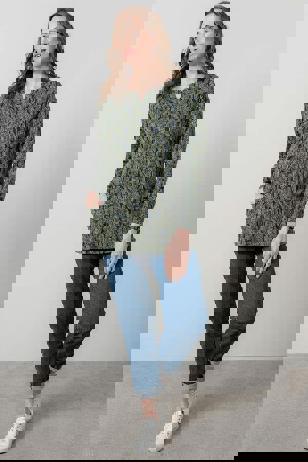 Lily & Me Maple Printed Cotton Jersey Tunic Navy