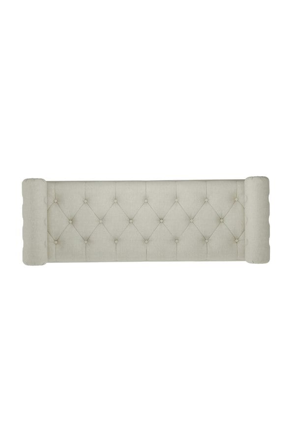 Living and Home Tufted Flip Top Storage Bench with Side Arms Beige