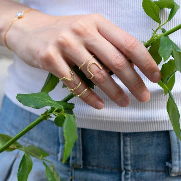 Spero London Sterling Silver Multi-Row Pinky Ring