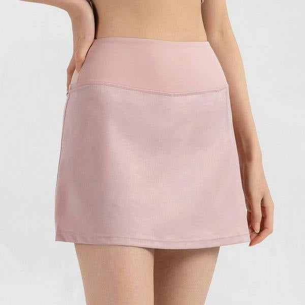 Anniou Women's Split Tennis Skirt - pink