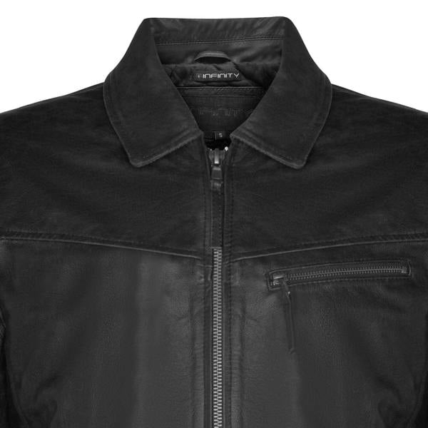 Infinity Leather Mens Classic Cow Hide Leather Biker Jacket