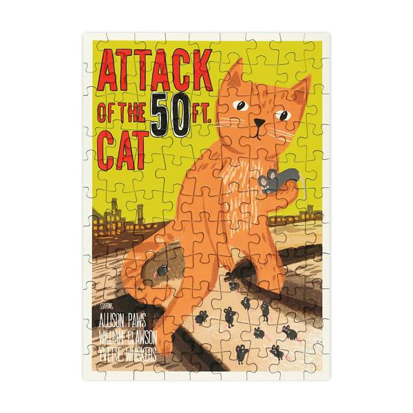 Happily Puzzles Attack of the 50ft Cat - 99 Piece Mini Jigsaw Puzzle