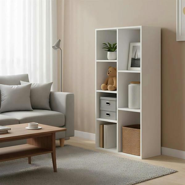 WALPLUS Reed 7-Cube Reversible Open Shelf, White | High Quality Decorative Wall Design