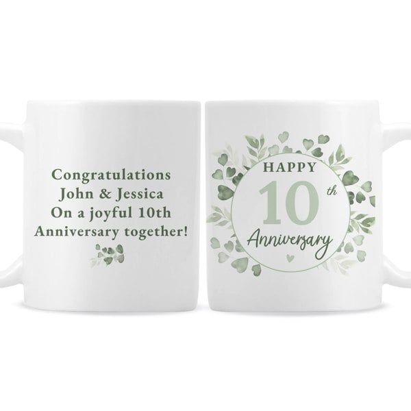 Personalised Memento Company Personalised Botanical Anniversary Mug
