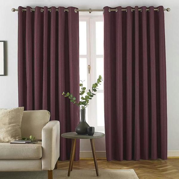 Furn Moon Eyelet Curtains - Red - 